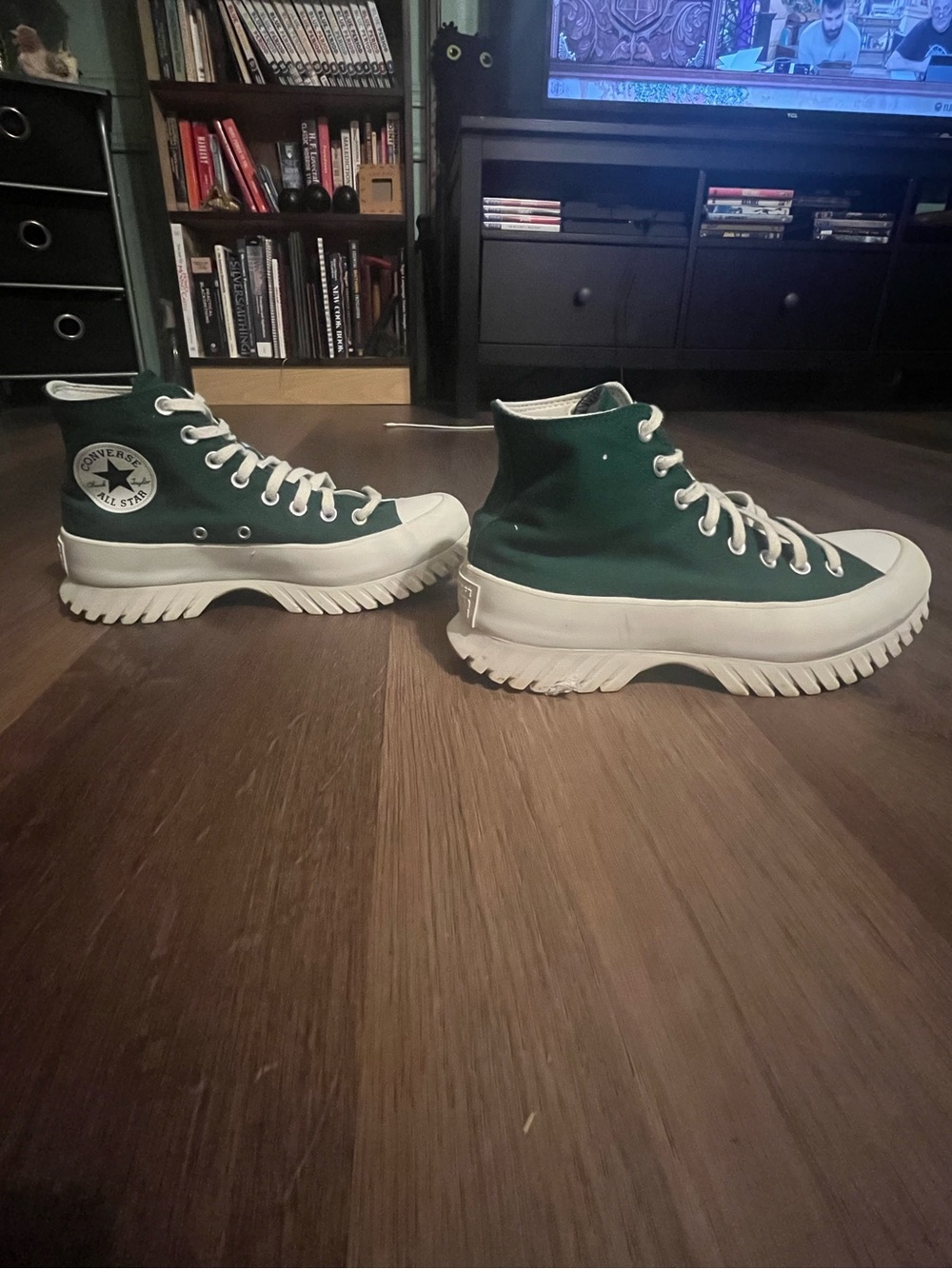 Converse Lugged 2.0 High Top Sneakers - Dark Green & Off White
